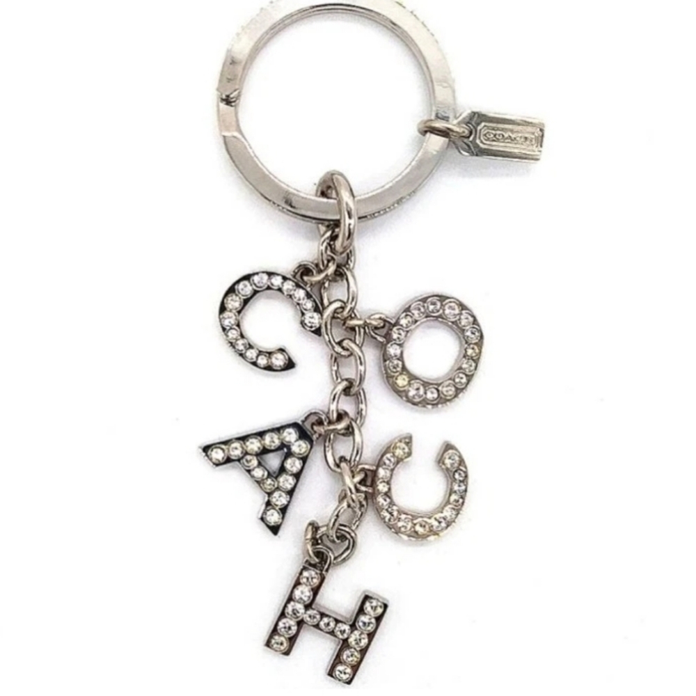 Coach Rare Crystal Pave Silver Rhinestone Keychain - Picture 4 of 16